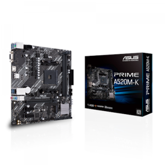 Asus PRIME A520M-K Processor family AMD, Processor socket AM4, DDR4, Memory slots 2, Supported hard disk drive interfaces M.2, S Asus PRIME A520M-K Processor family AMD, Processor socket AM4, DDR4, Memory slots 2, Supported hard disk drive interfaces M.2, S