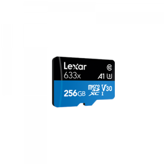Lexar High-Performance 633x UHS-I micro SDXC, 256 GB, Class 10, U3, V30, A1, 45 MB/s, 100 MB/s
