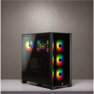 Corsair Tempered Glass Mid-Tower ATX Case iCUE 4000X RGB Side window, Mid-Tower, Black, Power supply included No, Steel, Tempere
