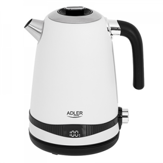Adler Kettle AD 1295w Electric, 2200 W, 1.7 L, Stainless steel, 360 rotational base, White