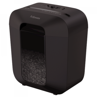 Fellowes Powershred LX25M Black, 11.5 L, Credit cards shredding, Mini-Cut Shredder, Paper handling standard/output 6 sheets per Fellowes Powershred LX25M Black, 11.5 L, Credit cards shredding, Mini-Cut Shredder, Paper handling standard/output 6 sheets per