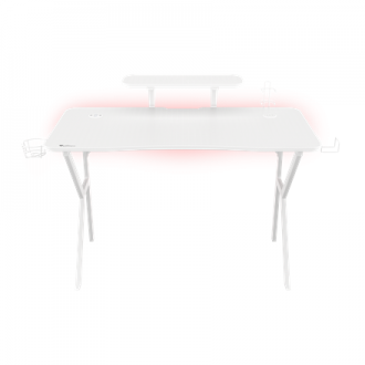Genesis Gaming Desk Holm 320 RGB Headphone holder, Cup holder, Gamepad holder, Monitor shelf, Organizer cables, White