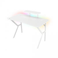 Genesis Gaming Desk Holm 320 RGB Headphone holder, Cup holder, Gamepad holder, Monitor shelf, Organizer cables, White Genesis Gaming Desk Holm 320 RGB Headphone holder, Cup holder, Gamepad holder, Monitor shelf, Organizer cables, White