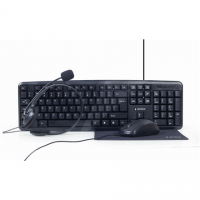Gembird 4-in-1 Multimedia office set KBS-UO4-01 Keyboard, Mouse, Pad and Headset Set, Wired, Mouse included, US, Black Gembird 4-in-1 Multimedia office set KBS-UO4-01 Keyboard, Mouse, Pad and Headset Set, Wired, Mouse included, US, Black