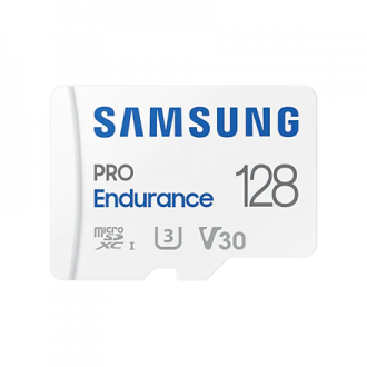 Samsung PRO Endurance MB-MJ128KA/EU 128 GB, MicroSD Memory Card, Flash memory class U3, V30, Class 10, SD adapter Samsung PRO Endurance MB-MJ128KA/EU 128 GB, MicroSD Memory Card, Flash memory class U3, V30, Class 10, SD adapter