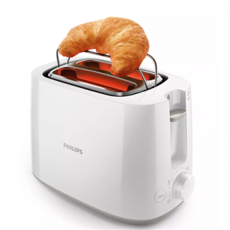 Philips Toaster HD2581/00 Daily Collection Power 760-900 W, Number of slots 2, Housing material Plastic, White