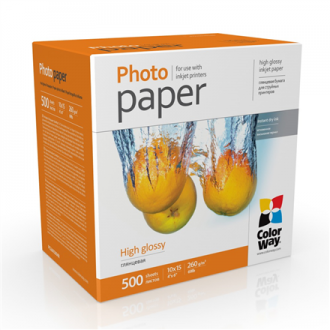 ColorWay Photo Paper PG2605004R Glossy, White, 10 x 15 cm, 260 g/m ColorWay Photo Paper PG2605004R Glossy, White, 10 x 15 cm, 260 g/m