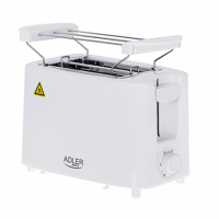 Adler Toaster AD 3223 Power 750 W, Number of slots 2, Housing material Plastic, White