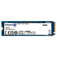 Kingston SSD NV2 500 GB, SSD form factor M.2 2280, SSD interface PCIe 4.0 x4 NVMe, Write speed 2100 MB/s, Read speed 3500 MB/s