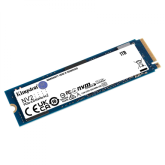 Kingston SSD NV2 1000 GB, SSD form factor M.2 2280, SSD interface PCIe 4.0 x4 NVMe, Write speed 2100 MB/s, Read speed 3500 MB/s