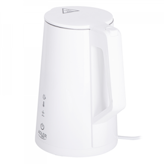 Adler Kettle AD 1345w Electric, 2200 W, 1.7 L, Stainless steel, 360 rotational base, White