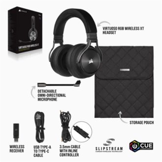 Corsair High-Fidelity Gaming Headset VIRTUOSO RGB WIRELESS XT Built-in microphone, Over-Ear, Black Corsair High-Fidelity Gaming Headset VIRTUOSO RGB WIRELESS XT Built-in microphone, Over-Ear, Black