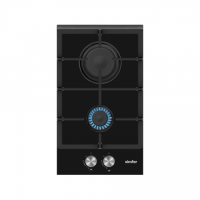 Simfer Hob H3.201.TGRSP Gas on glass, Number of burners/cooking zones 2, Mechanical, Inox/Black