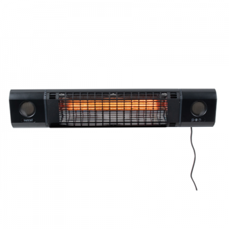 SUNRED Heater SOUND-2000W, Sun and Sound Ultra Wall Infrared, 2000 W, Black