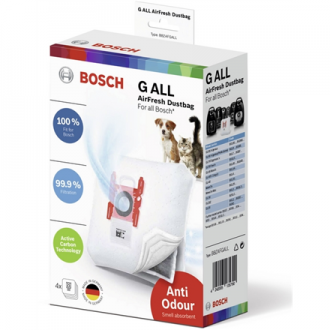 Bosch AirFresh GALL Vacuum cleaner bag BBZAFGALL Number of bags 4 pcs/box, White, For All Bosch Vacuum cleaner Bosch AirFresh GALL Vacuum cleaner bag BBZAFGALL Number of bags 4 pcs/box, White, For All Bosch Vacuum cleaner