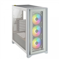 Corsair Tempered Glass Mid-Tower ATX Case iCUE 4000X RGB Side window, Mid-Tower, White, Power supply included No, Steel, Tempere