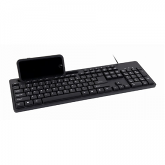 Gembird Multimedia keyboard with phone stand KB-UM-108 USB Keyboard, Wired, US, Black