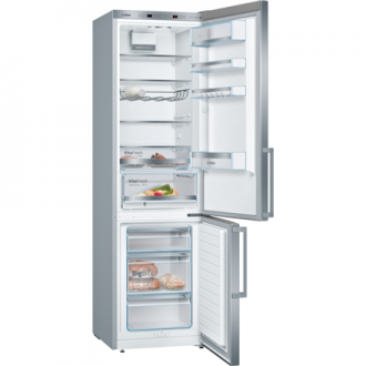 Bosch Refrigerator KGE398IBP Series 6 Energy efficiency class B, Free standing, Combi, Height 201 cm, Fridge net capacity 249 L,