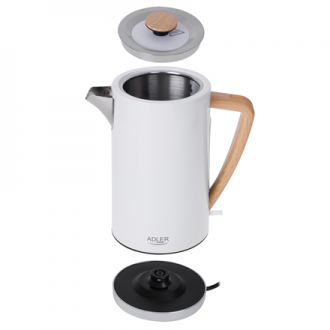 Adler Kettle AD 1347w Electric, 2200 W, 1.5 L, Stainless steel, 360 rotational base, White Adler Kettle AD 1347w Electric, 2200 W, 1.5 L, Stainless steel, 360 rotational base, White