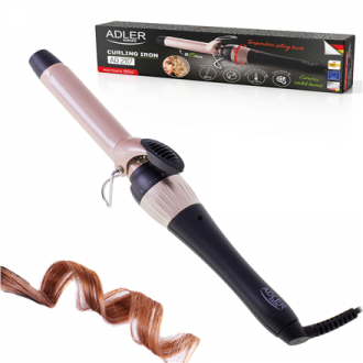 Adler Curling Iron AD 2117 Ceramic heating system, Barrel diameter 25 mm, Temperature (max) 200 C, 45 W, Black/Pink