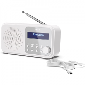 Sharp DR-P420(WH) Tokyo Portable Digital Radio, FM/DAB/DAB+, Bluetooth 5.0, USB or Battery Powered, Snowy White Sharp DR-P420(WH) Tokyo Portable Digital Radio, FM/DAB/DAB+, Bluetooth 5.0, USB or Battery Powered, Snowy White