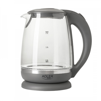 Adler Kettle AD 1286 Standard, 2200 W, 2 L, Plastic/ glass, Grey/ transparent, 360 rotational base Adler Kettle AD 1286 Standard, 2200 W, 2 L, Plastic/ glass, Grey/ transparent, 360 rotational base