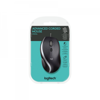 Logitech Advanced Corded Mouse M500s Optical Mouse, Wired, Black