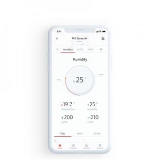 Mill Sense smart indoor air quality monitor SENSEAIR White, No Display Mill Sense smart indoor air quality monitor SENSEAIR White, No Display