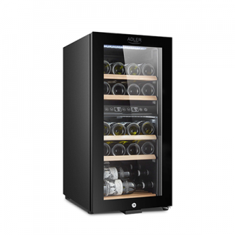Adler Wine Cooler AD 8080 Energy efficiency class G, Free standing, Bottles capacity 24, Cooling type Compressor, Black