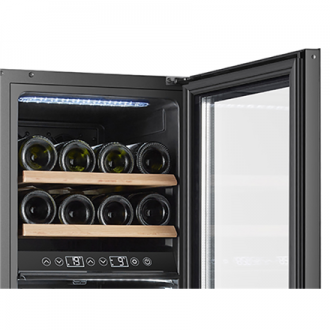 Adler Wine Cooler AD 8080 Energy efficiency class G, Free standing, Bottles capacity 24, Cooling type Compressor, Black