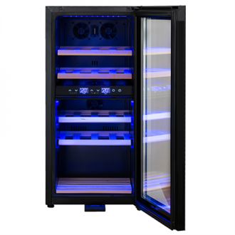 Adler Wine Cooler AD 8080 Energy efficiency class G, Free standing, Bottles capacity 24, Cooling type Compressor, Black