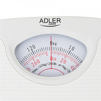 Adler Mechanical bathroom scale AD 8151w Maximum weight (capacity) 130 kg, Accuracy 1000 g, White