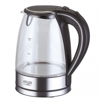 Adler Kettle AD 1225 Standard, 2000 W, 1.7 L, Glass, 360 rotational base, Stainless steel/Black Adler Kettle AD 1225 Standard, 2000 W, 1.7 L, Glass, 360 rotational base, Stainless steel/Black