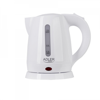 Adler Kettle AD 1272 Electric, 1600 W, 1 L, Stainless steel/Polypropylene, 360 rotational base, White