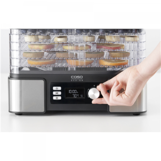 Caso Food Dehydrator DH 450 Power 370-450 W, Number of trays 5, Temperature control, Integrated timer, Black/Stainless Steel Caso Food Dehydrator DH 450 Power 370-450 W, Number of trays 5, Temperature control, Integrated timer, Black/Stainless Steel
