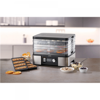 Caso Food Dehydrator DH 450 Power 370-450 W, Number of trays 5, Temperature control, Integrated timer, Black/Stainless Steel Caso Food Dehydrator DH 450 Power 370-450 W, Number of trays 5, Temperature control, Integrated timer, Black/Stainless Steel