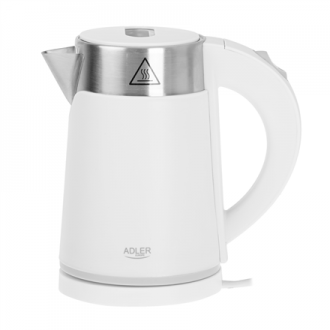 Adler Kettle AD 1372 Electric, 800 W, 0.6 L, Plastic/Stainless steel, 360 rotational base, White
