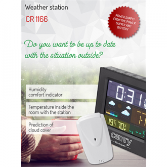 Camry Weather station CR 1166 Black, Date display Camry Weather station CR 1166 Black, Date display