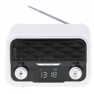Adler Bluetooth Radio AD 1185 Display LCD, AUX in, White Adler Bluetooth Radio AD 1185 Display LCD, AUX in, White