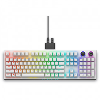 Dell Alienware Tri-Mode AW920K Wireless Gaming Keyboard, RGB LED light, US, Wireless, Lunar Light, Bluetooth, Numeric keypad, CH