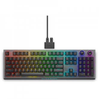 Dell Alienware Tri-Mode AW920K Wireless Gaming Keyboard, RGB LED light, US, Wireless, Dark Side of the Moon, Bluetooth, Numeric 
