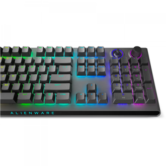Dell Alienware Tri-Mode AW920K Wireless Gaming Keyboard, RGB LED light, US, Wireless, Dark Side of the Moon, Bluetooth, Numeric 