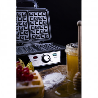 Camry Waffle Maker CR 3046 1600 W, Number of pastry 2, Belgium, Black/Stainless Steel