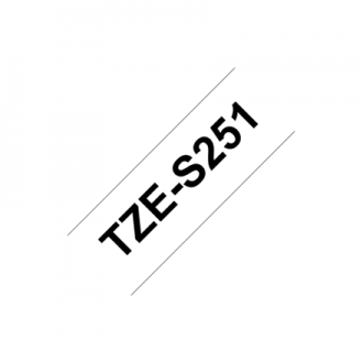 Brother TZe-S251 Strong Adhesive Laminated Tape Black on White, TZe, 8 m, 2.4 cm