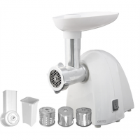 Meat mincer Camry CR 4802 White, 600-1500 W, Number of speeds 1, Middle size sieve, mince sieve, poppy sieve, plunger, sausage f