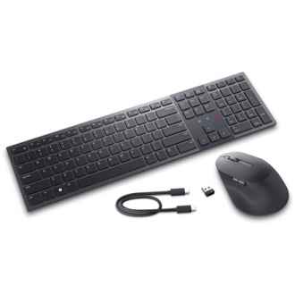 Dell Premier Collaboration Keyboard and Mouse KM900 Wireless, Included Accessories USB-C to USB-C Charging cable, LT, USB-A, Gra