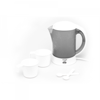 Adler Travel Kettle AD 1268 Standard, Plastic, White, 600 W, 0.6 L Adler Travel Kettle AD 1268 Standard, Plastic, White, 600 W, 0.6 L
