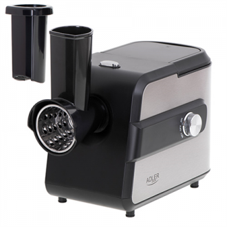Adler Meat mincer with a shredder AD 4813 Silver/Black, 600 W, Number of speeds 2, Throughput (kg/min) 1 Adler Meat mincer with a shredder AD 4813 Silver/Black, 600 W, Number of speeds 2, Throughput (kg/min) 1