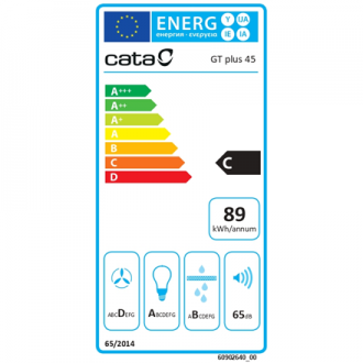 CATA Hood GT-PLUS 45 X/M Canopy Energy efficiency class C Width 60 cm 645 m /h Mechanical control LED Stainless Steel