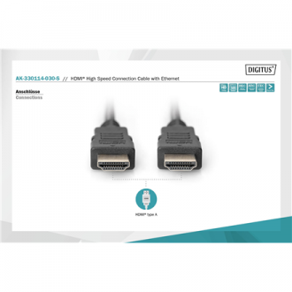 Digitus High Speed HDMI Cable with Ethernet Black HDMI to HDMI 3 m Digitus High Speed HDMI Cable with Ethernet Black HDMI to HDMI 3 m